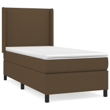 vidaXL sötétbarna szövet rugós ágy matraccal 90 x 200 cm (3131244) ágy és ágykellék