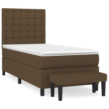 vidaXL sötétbarna szövet rugós ágy matraccal 90 x 200 cm (3136888) ágy és ágykellék