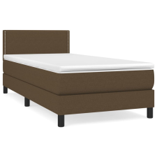 vidaXL sötétbarna szövet rugós ágy matraccal 90 x 200 cm (3139948) ágy és ágykellék