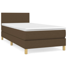 vidaXL sötétbarna szövet rugós ágy matraccal 90 x 200 cm (3140428) ágy és ágykellék