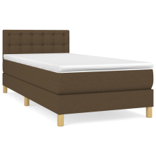 vidaXL sötétbarna szövet rugós ágy matraccal 90 x 200 cm (3140908) ágy és ágykellék