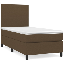 vidaXL sötétbarna szövet rugós ágy matraccal 90 x 200 cm (3141588) ágy és ágykellék