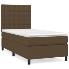 vidaXL sötétbarna szövet rugós ágy matraccal 90 x 200 cm (3142068) ágy és ágykellék