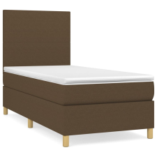 vidaXL sötétbarna szövet rugós ágy matraccal 90 x 200 cm (3142148) ágy és ágykellék