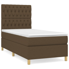 vidaXL sötétbarna szövet rugós ágy matraccal 90 x 200 cm (3142548) ágy és ágykellék