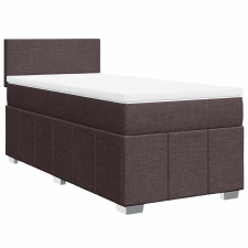 vidaXL sötétbarna szövet rugós ágy matraccal 90 x 200 cm (3286947) ágy és ágykellék