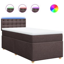 vidaXL sötétbarna szövet rugós ágy matraccal 90 x 200 cm (3288880) ágy és ágykellék