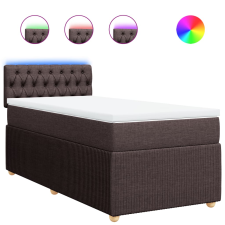 vidaXL sötétbarna szövet rugós ágy matraccal 90 x 200 cm (3289649) ágy és ágykellék
