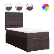 vidaXL sötétbarna szövet rugós ágy matraccal 90 x 200 cm (3294242) ágy és ágykellék