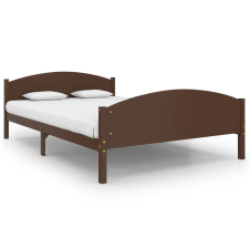 vidaXL sötétbarna tömör fenyőfa ágykeret 160 x 200 cm  (322045) ágy és ágykellék