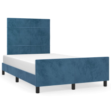 vidaXL sötétkék bársony ágykeret fejtámlával 120 x 200 cm (3125749) ágy és ágykellék