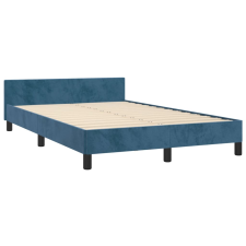 vidaXL sötétkék bársony ágykeret fejtámlával 120x190 cm (379551) ágy és ágykellék