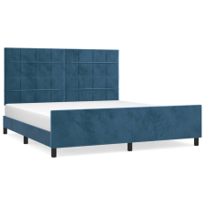 vidaXL sötétkék bársony ágykeret fejtámlával 180 x 200 cm (3125773) ágy és ágykellék