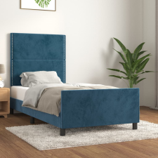 vidaXL sötétkék bársony ágykeret fejtámlával 90x190 cm ágy és ágykellék