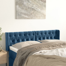 vidaXL sötétkék bársony fejtámla 147x16x78/88 cm ágy és ágykellék
