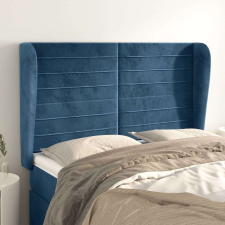 vidaXL sötétkék bársony fejtámla szárnyakkal 147 x 23 x 118/128 cm ágy és ágykellék