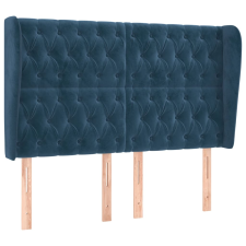 vidaXL sötétkék bársony fejtámla szárnyakkal 147 x 23 x 118/128 cm (3118344) ágy és ágykellék