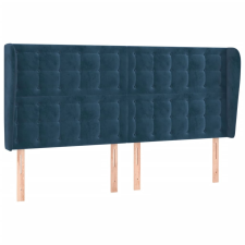 vidaXL sötétkék bársony fejtámla szárnyakkal 163 x 23 x 118/128 cm (3118448) ágy és ágykellék