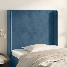 vidaXL sötétkék bársony fejtámla szárnyakkal 203x23x118/128 cm ágy és ágykellék