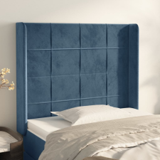 vidaXL sötétkék bársony fejtámla szárnyakkal 93x16x118/128 cm ágy és ágykellék