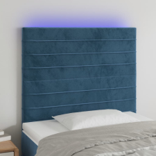 vidaXL sötétkék bársony LED-es fejtámla 100x5x118/128 cm ágy és ágykellék