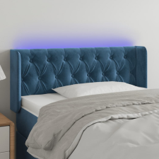 vidaXL sötétkék bársony LED-es fejtámla 103 x 16 x 78/88 cm ágy és ágykellék
