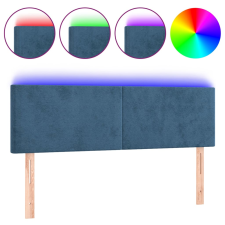 vidaXL sötétkék bársony LED-es fejtámla 144x5x78/88 cm (3121384) ágy és ágykellék