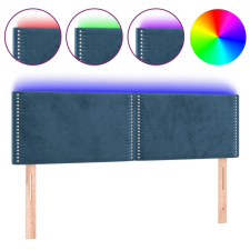 vidaXL sötétkék bársony LED-es fejtámla 144x5x78/88 cm (3121524) ágy és ágykellék