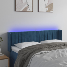 vidaXL sötétkék bársony LED-es fejtámla 147 x 16 x 78/88 cm ágy és ágykellék