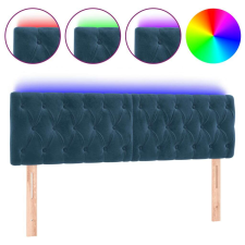 vidaXL Sötétkék bársony led-es fejtámla 160 x 7 x 78/88 cm ágy és ágykellék