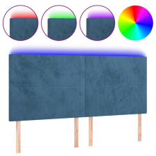 vidaXL sötétkék bársony LED-es fejtámla 160x5x118/128 cm (3122202) ágy és ágykellék