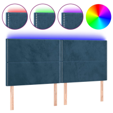 vidaXL sötétkék bársony LED-es fejtámla 160x5x118/128 cm (3122342) ágy és ágykellék