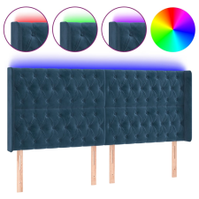 vidaXL sötétkék bársony LED-es fejtámla 183x16x118/128 cm (3124448) ágy és ágykellék