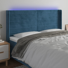 vidaXL sötétkék bársony LED-es fejtámla 203x16x118/128 cm ágy és ágykellék