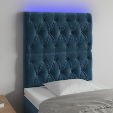 vidaXL sötétkék bársony LED-es fejtámla 80x7x118/128 cm ágy és ágykellék