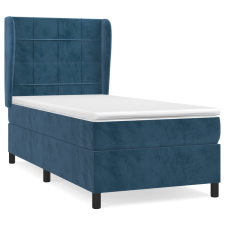 vidaXL sötétkék bársony rugós ágy matraccal 100 x 200 cm (3129199) ágy és ágykellék