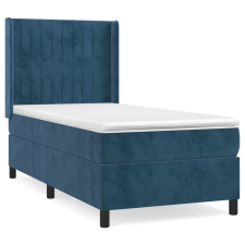 vidaXL sötétkék bársony rugós ágy matraccal 100 x 200 cm (3132787) ágy és ágykellék