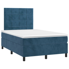 vidaXL sötétkék bársony rugós ágy matraccal 120x190 cm ágy és ágykellék