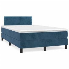vidaXL sötétkék bársony rugós ágy matraccal 120x190 cm ágy és ágykellék