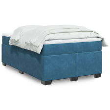 vidaXL sötétkék bársony rugós ágy matraccal 120x190 cm ágy és ágykellék