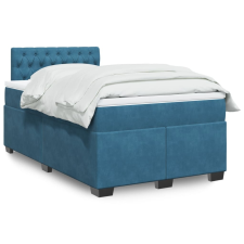 vidaXL sötétkék bársony rugós ágy matraccal 120x190 cm ágy és ágykellék