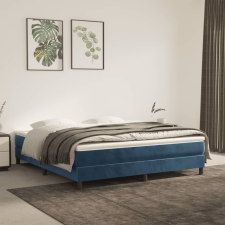 vidaXL sötétkék bársony rugós ágy matraccal 180x200 cm ágy és ágykellék