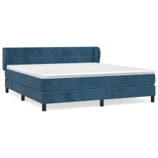 vidaXL sötétkék bársony rugós ágy matraccal 180x200 cm (3127509) ágy és ágykellék