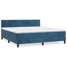 vidaXL sötétkék bársony rugós ágy matraccal 180x200 cm (3141441) ágy és ágykellék