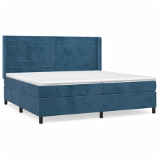 vidaXL sötétkék bársony rugós ágy matraccal 200x200 cm (3132763) ágy és ágykellék