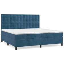 vidaXL sötétkék bársony rugós ágy matraccal 200x200 cm (3143287) ágy és ágykellék
