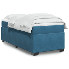 vidaXL sötétkék bársony rugós ágy matraccal 80 x 200 cm ágy és ágykellék
