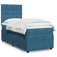 vidaXL sötétkék bársony rugós ágy matraccal 80 x 200 cm ágy és ágykellék