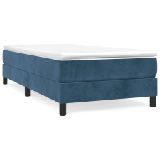 vidaXL sötétkék bársony rugós ágy matraccal 80 x 200 cm (3144301) ágy és ágykellék
