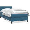 vidaXL sötétkék bársony rugós ágy matraccal 80x220 cm (3316429)